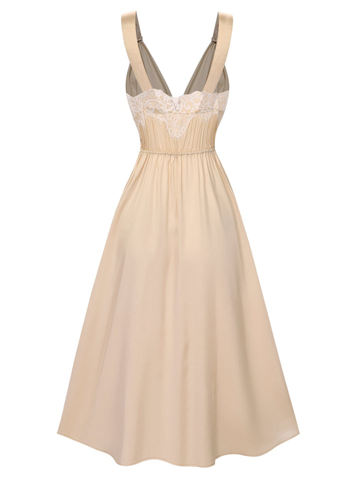 Solid Lace Satin Nightgown | | vintage dress, retro fashion