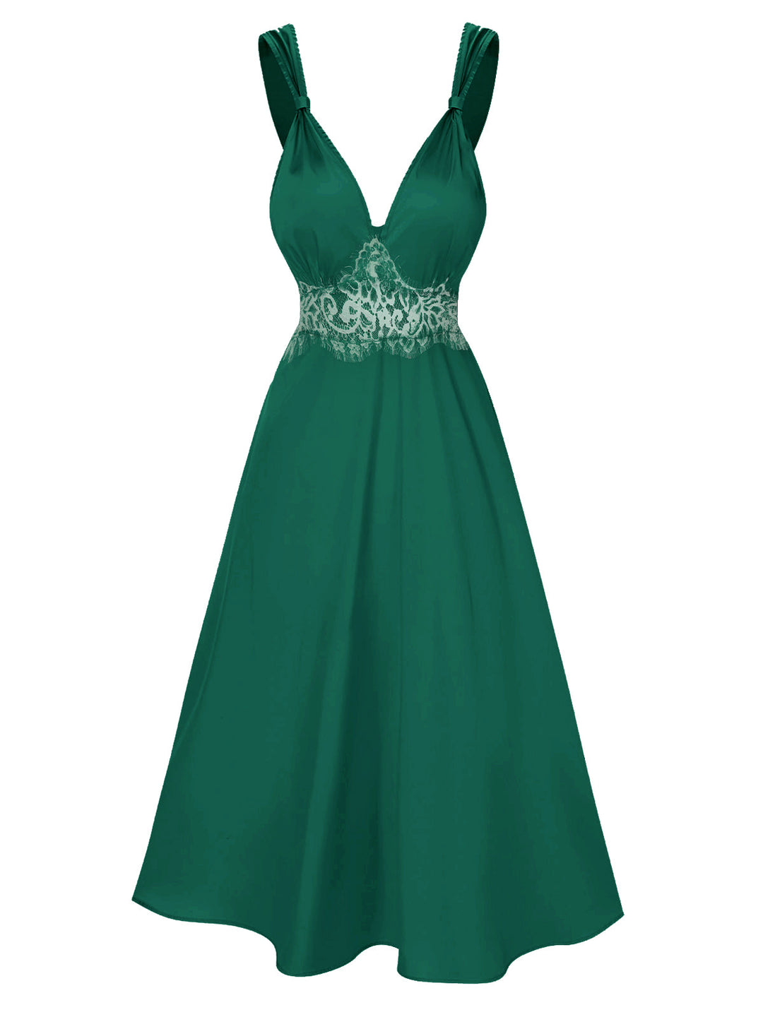 Solid Lace Satin Nightgown — a silhouette that turns sidewalks into runways