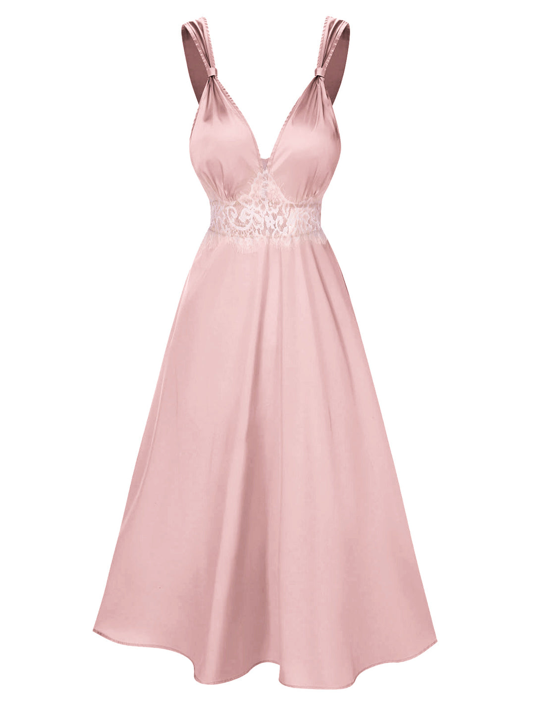 Solid Lace Satin Nightgown: where romance meets her modern spirit