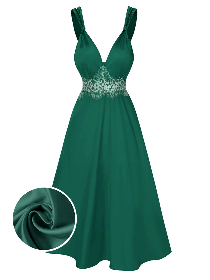 This Solid Lace Satin Nightgown wraps her in elegance, one twirl at a time