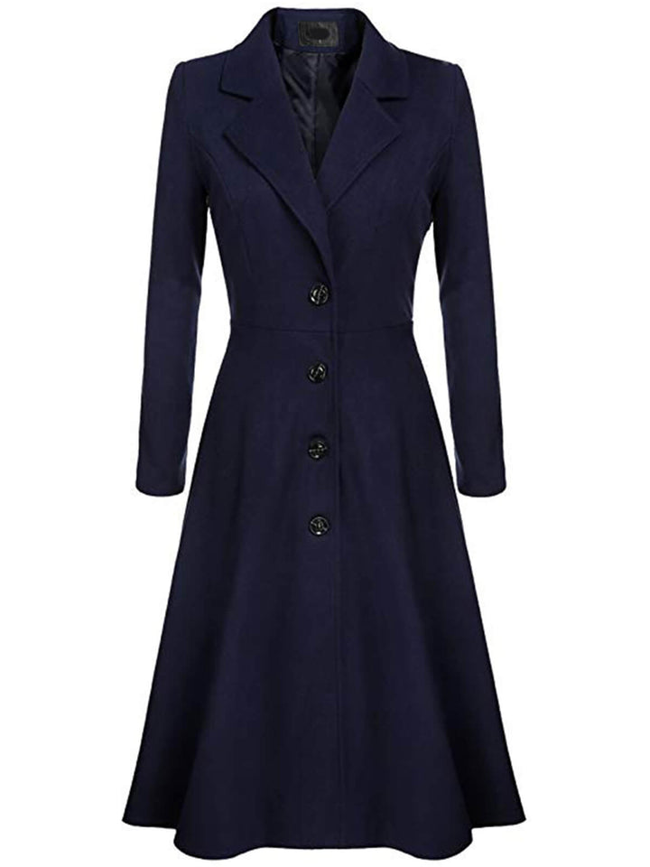 1930s Solid Lapel Long Sleeve Coat - vintage fashion, style