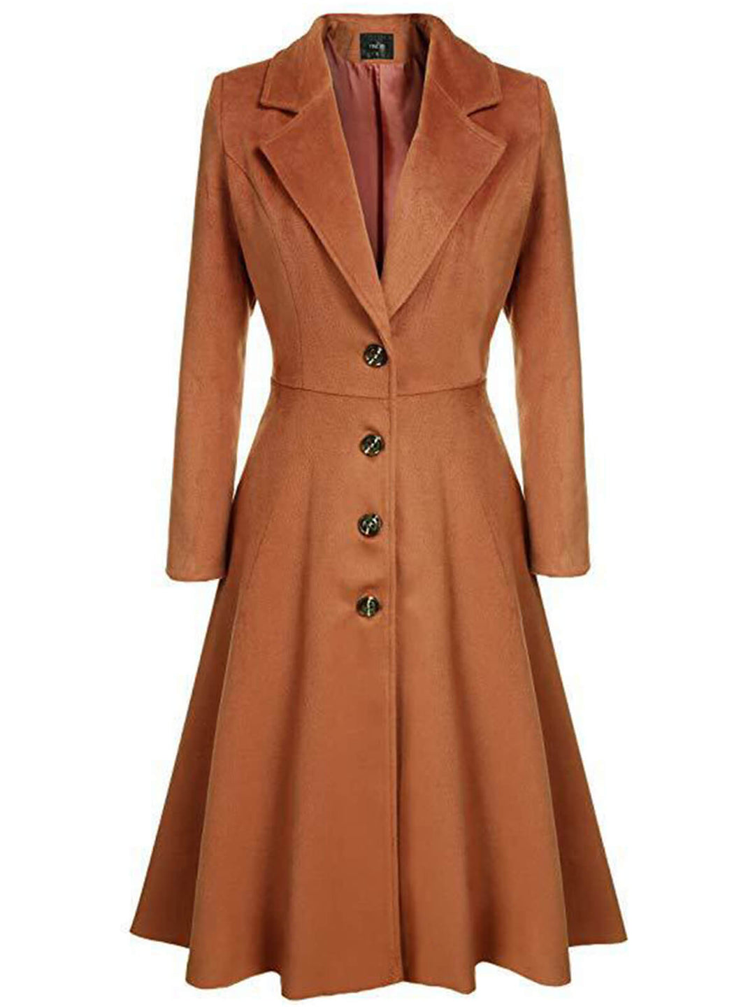 1930s Solid Lapel Long Sleeve Coat - vintage fashion, style