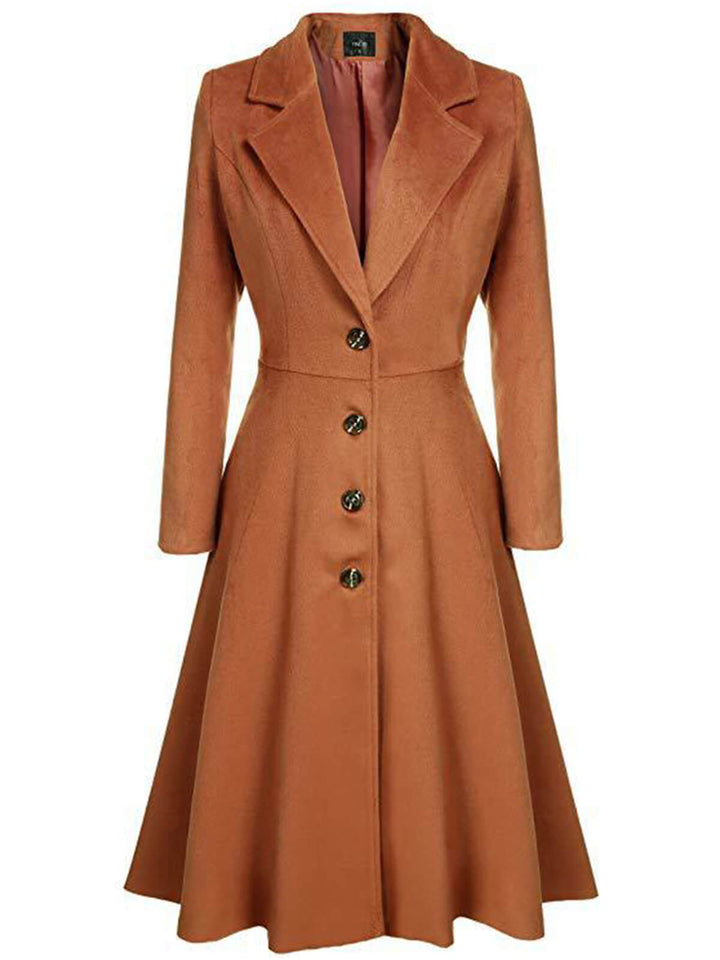 1930s Solid Lapel Long Sleeve Coat - vintage fashion, style
