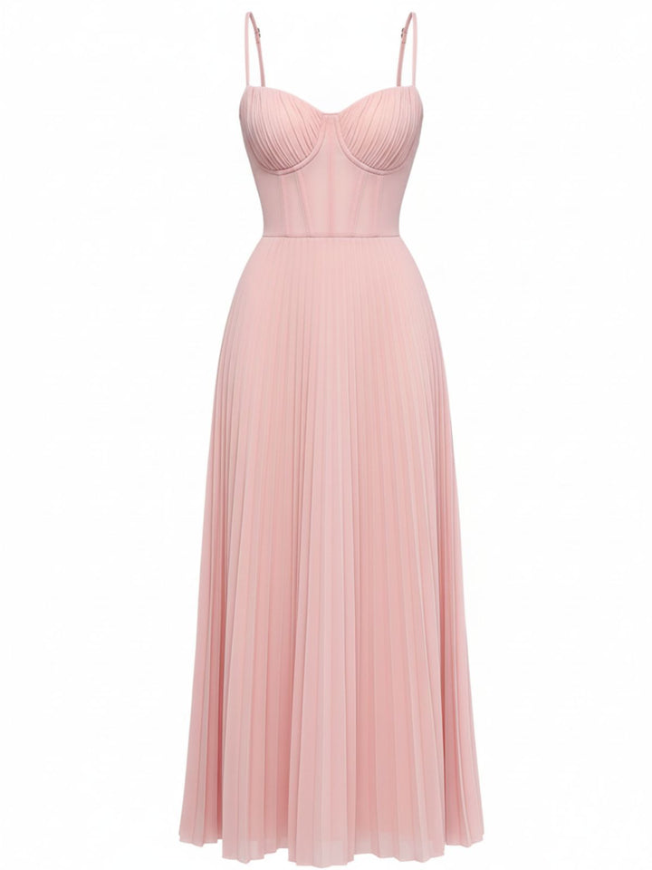 1930s Solid Pleated Strappy Evening Dress - vintage dress, retro fashion