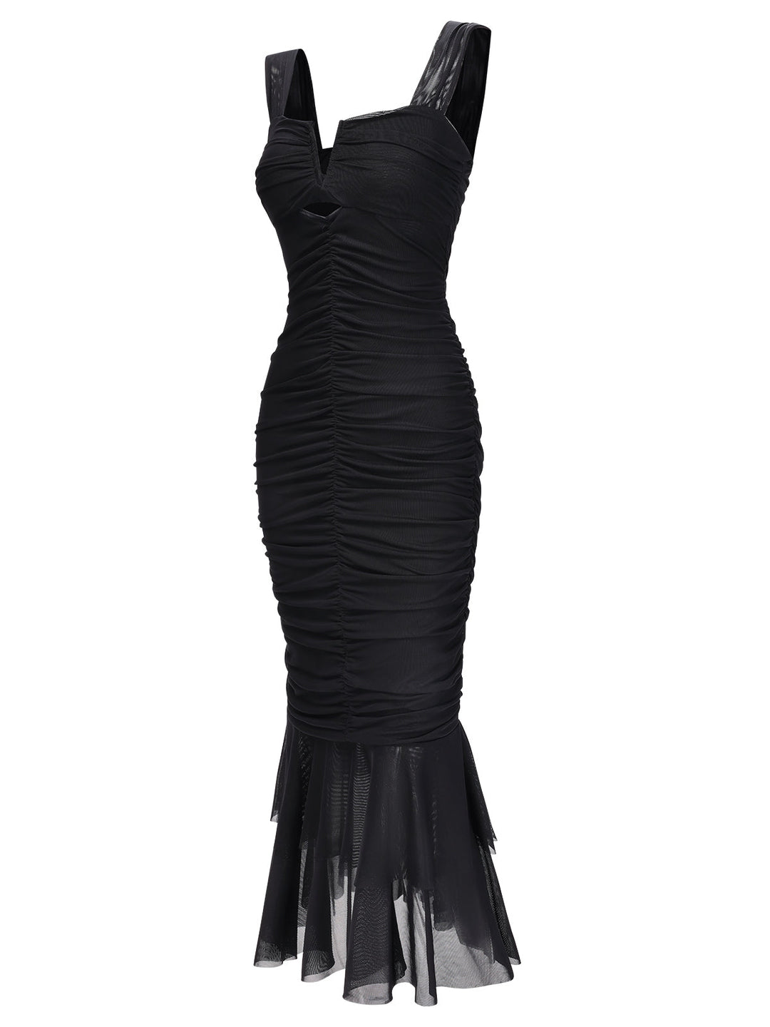 1930s Solid Pleated Wide Strap Fishtail Dress, vintage dress, retro fashion - perfect for women who love vintage and retro fashion