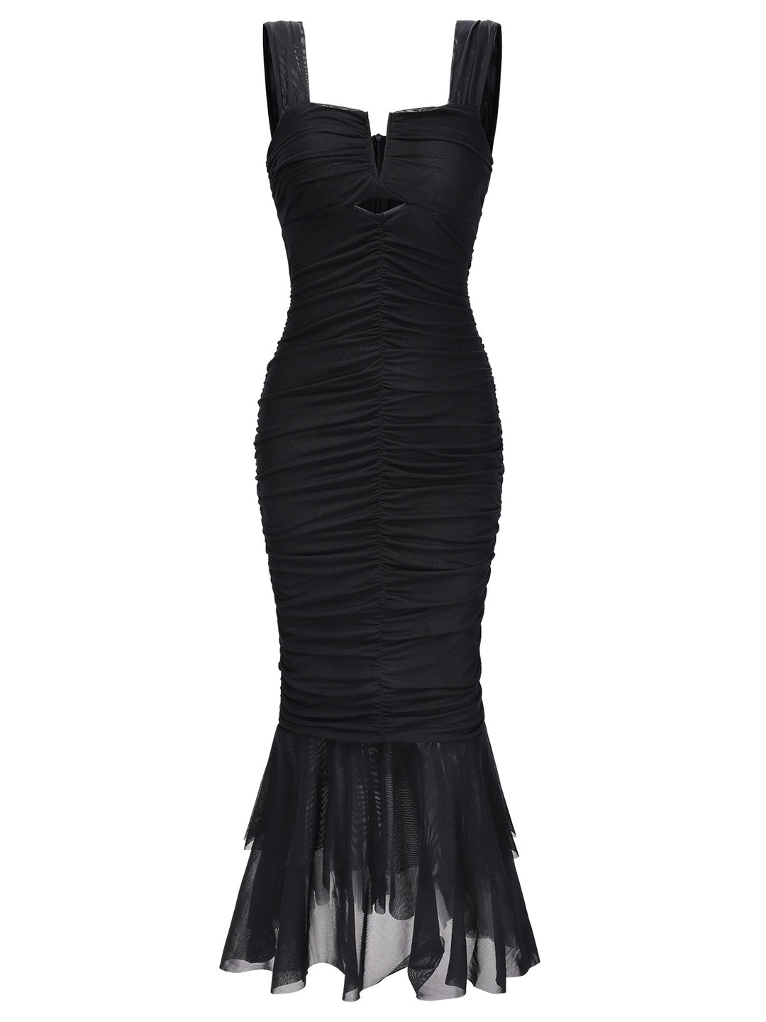 1930s Solid Pleated Wide Strap Fishtail Dress, vintage dress, retro fashion - perfect for women who love vintage and retro fashion