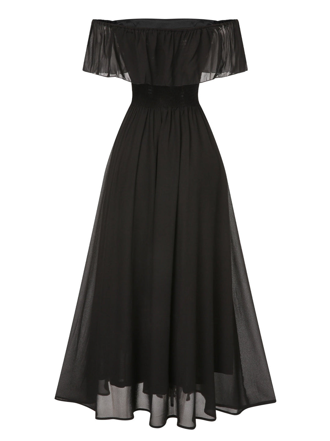 1930s Solid Roll Collar Off Shoulder Slit Dress, vintage dress, retro fashion - perfect for women who love vintage and retro fashion