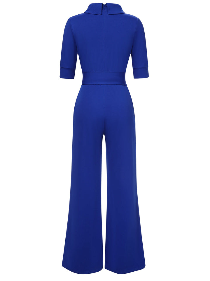 1930s Solid Rolled Collar Belted Jumpsuit, vintage romper, retro jumpsuit - perfect for women who love vintage and retro fashion