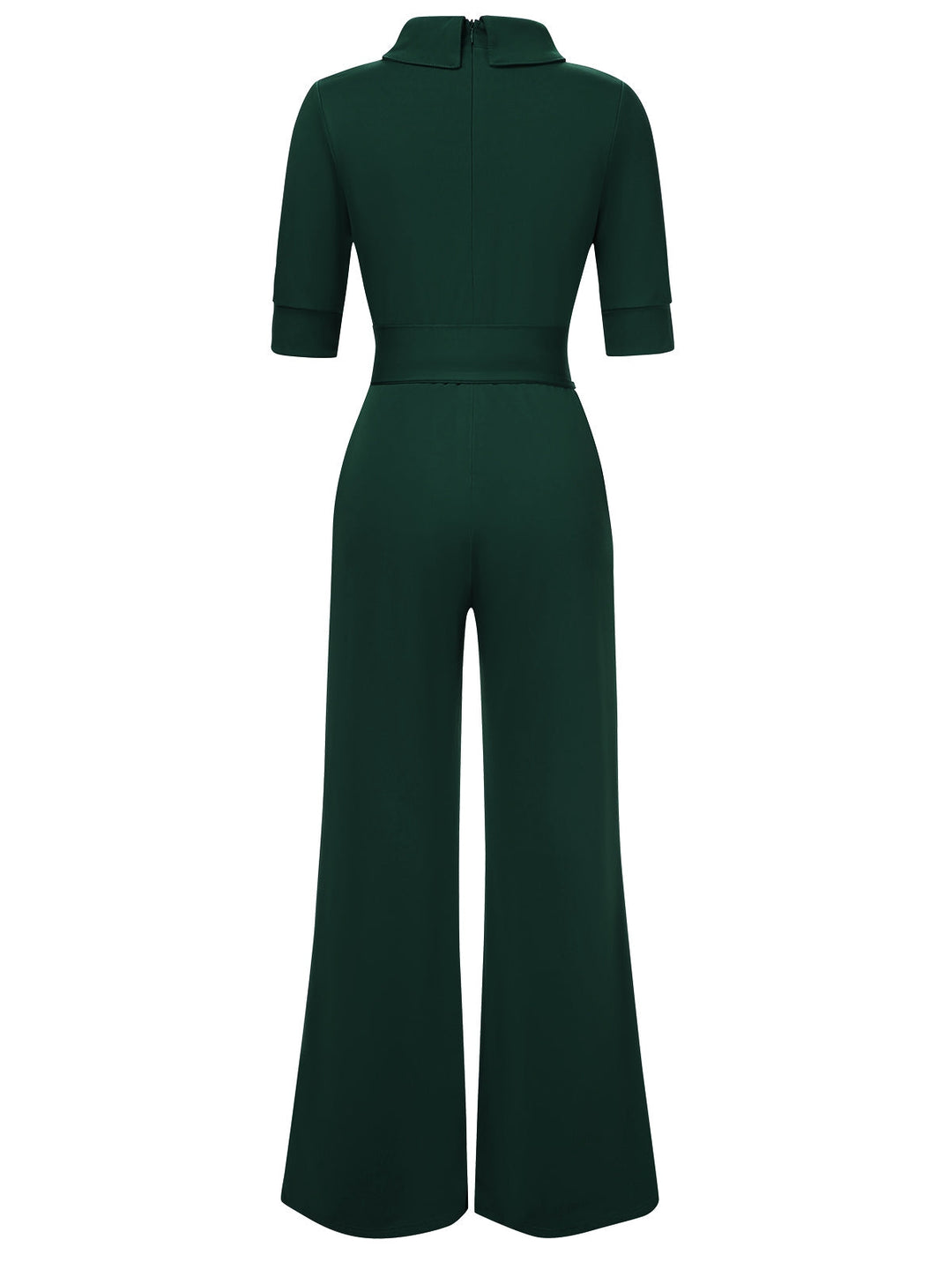 1930s Solid Rolled Collar Belted Jumpsuit, vintage romper, retro jumpsuit - perfect for women who love vintage and retro fashion