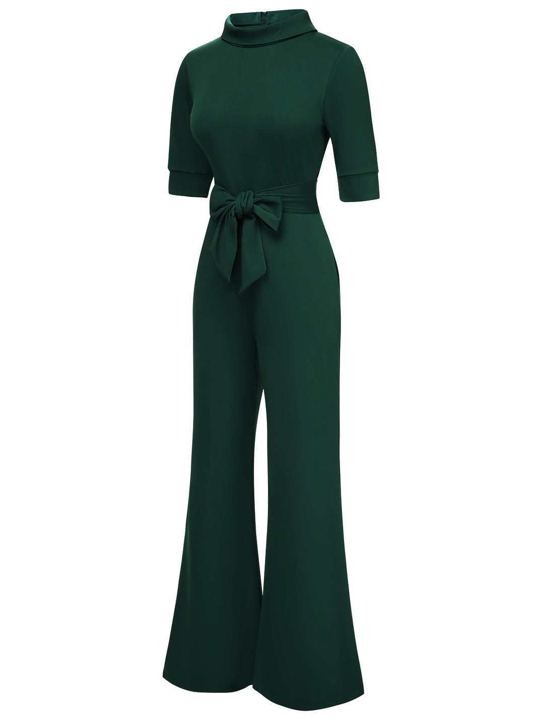 1930s Solid Rolled Collar Belted Jumpsuit, vintage romper, retro jumpsuit - perfect for women who love vintage and retro fashion