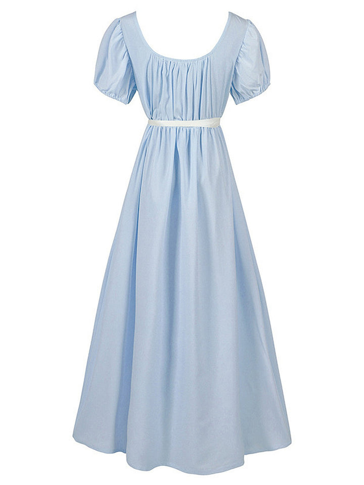 1930s Solid Square Neck Puff Sleeves Dress — the kind of 1930s dress that makes strangers smile