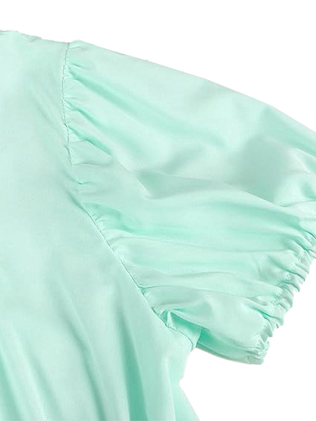 1930s Solid Square Neck Puff Sleeves Dress: where 1930s romance meets her modern spirit