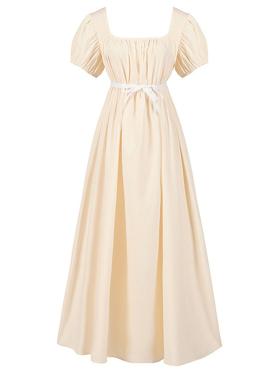 This 1930s Solid Square Neck Puff Sleeves Dress wraps her in 1930s elegance, one twirl at a time