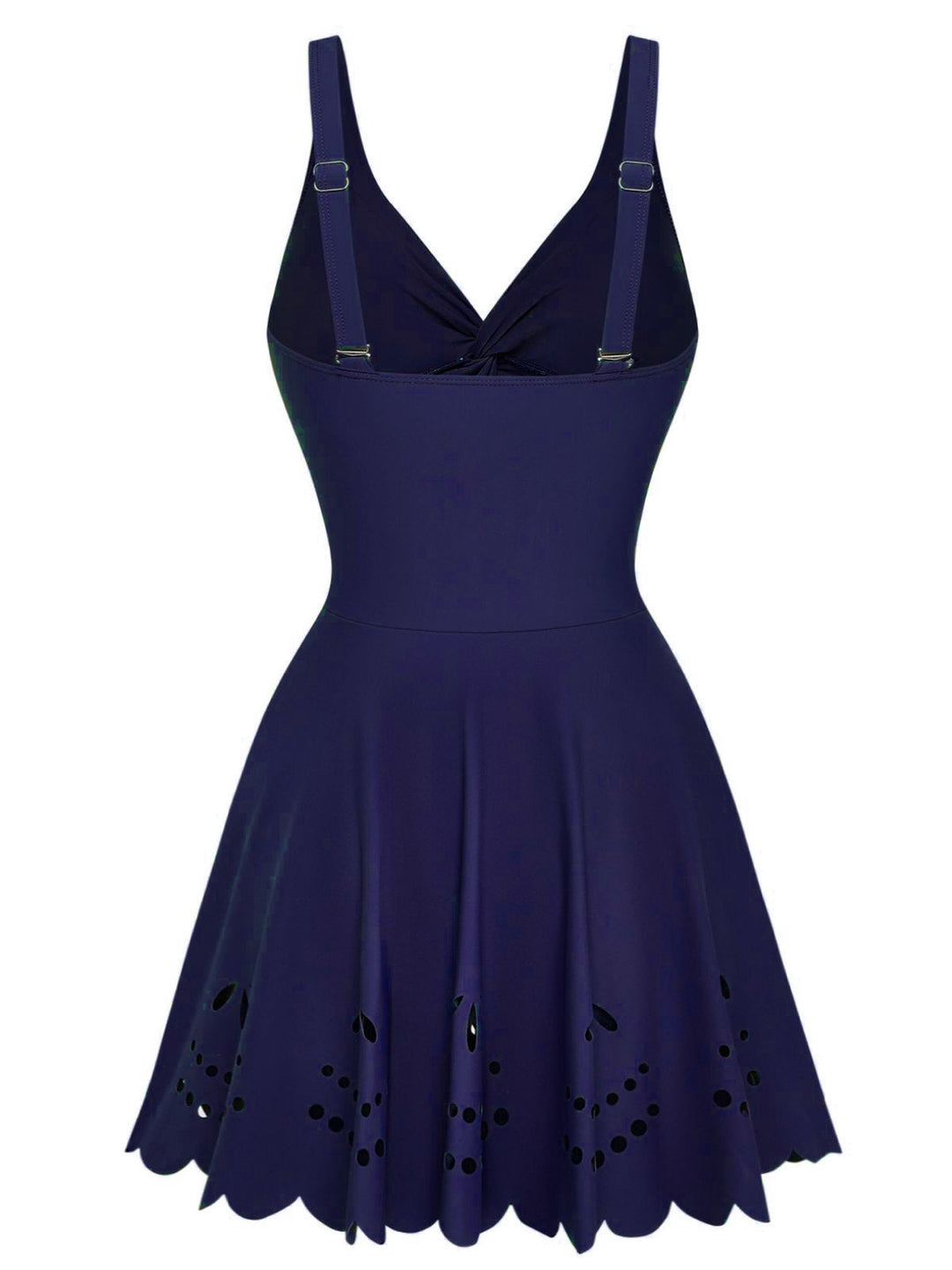 1930s Solid Twist Front Hollow One-Piece Swimdress: beautiful vintage dress, retro fashion, elegant style with timeless appeal