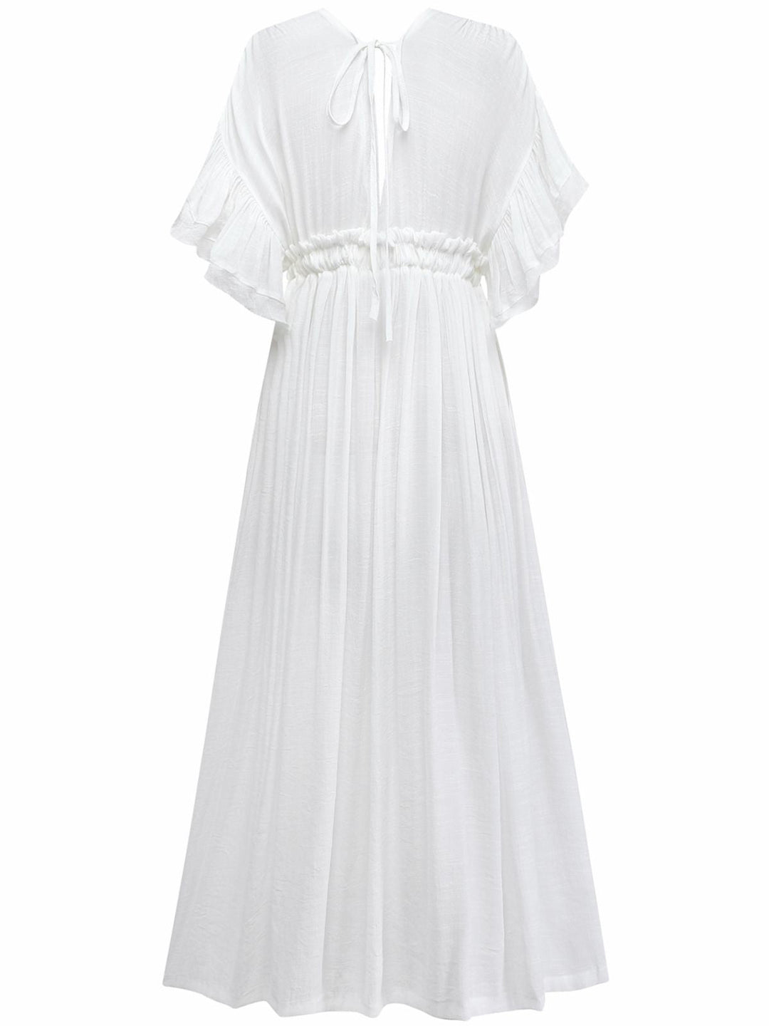 1930s Solid V-Neck Rayon Slub Beach Cover-Up - vintage fashion, retro style