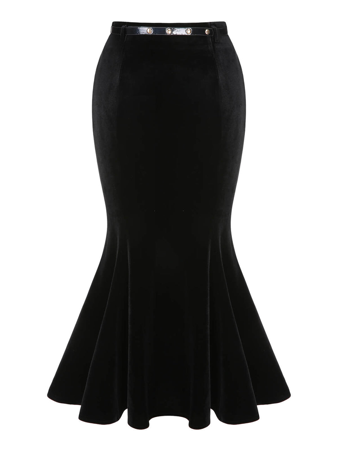 This 1930s Solid Velvet Mermaid Skirt spins 1930s stories with every step