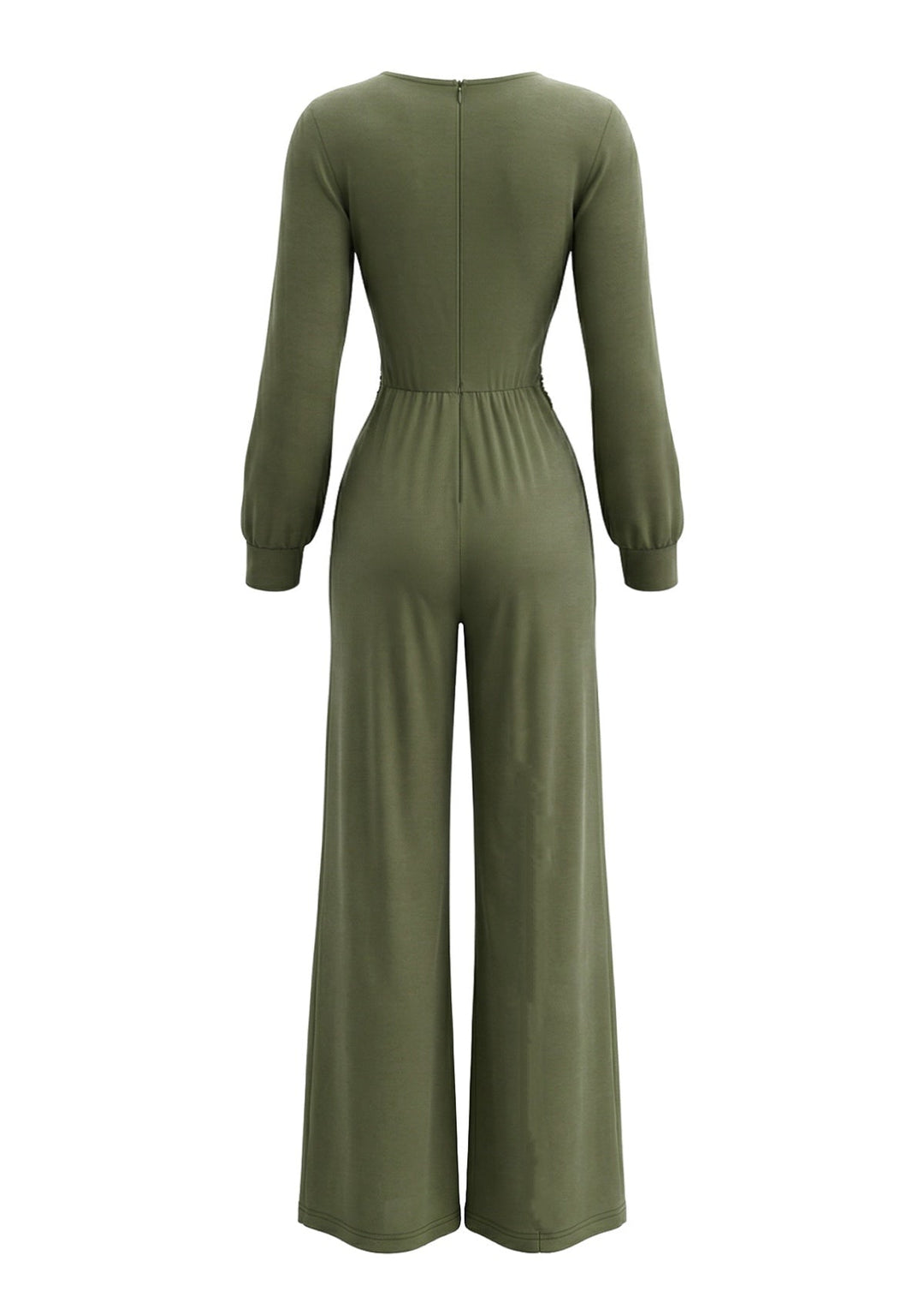 1930s Solid Wrap Front Long Sleeve Jumpsuit - vintage romper, retro jumpsuit for vintage lovers