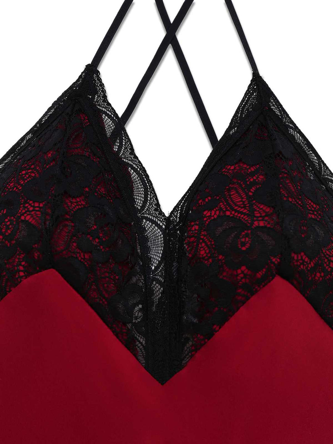 Spaghetti Strap Lace Satin Nightdress - vintage dress, retro fashion