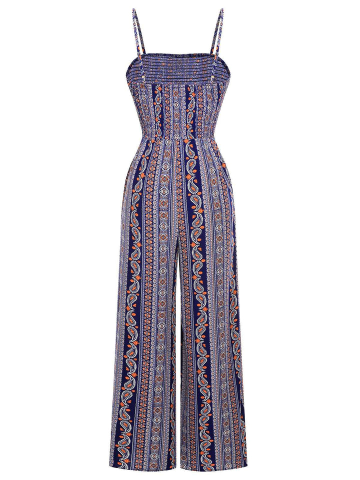 This 1930s Spaghetti Strap Lace-Up Bohemian Jumpsuit whispers 1930s secrets to those who notice
