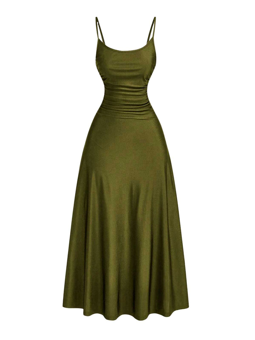 1930s Spaghetti Strap Satin Solid Dress - vintage dress, retro fashion
