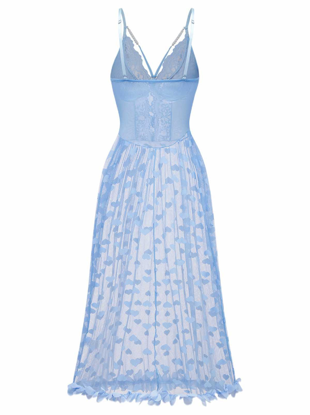 Strap Lace Heart Nightgown - vintage nightgown, retro sleepwear