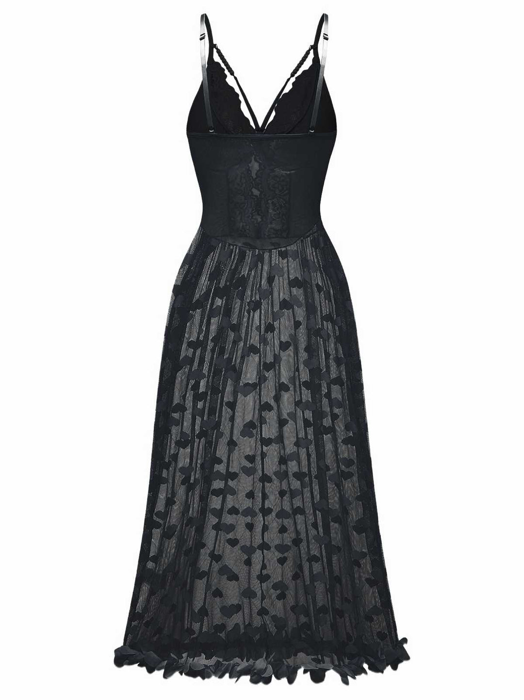Strap Lace Heart Nightgown - vintage nightgown, retro sleepwear