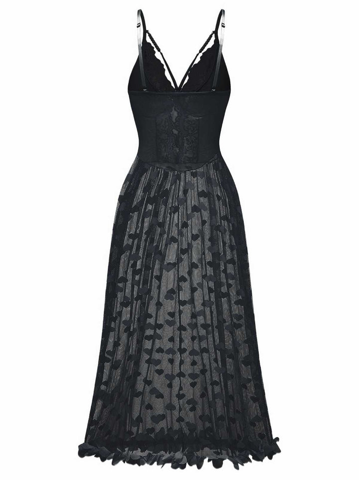 Strap Lace Heart Nightgown - vintage nightgown, retro sleepwear