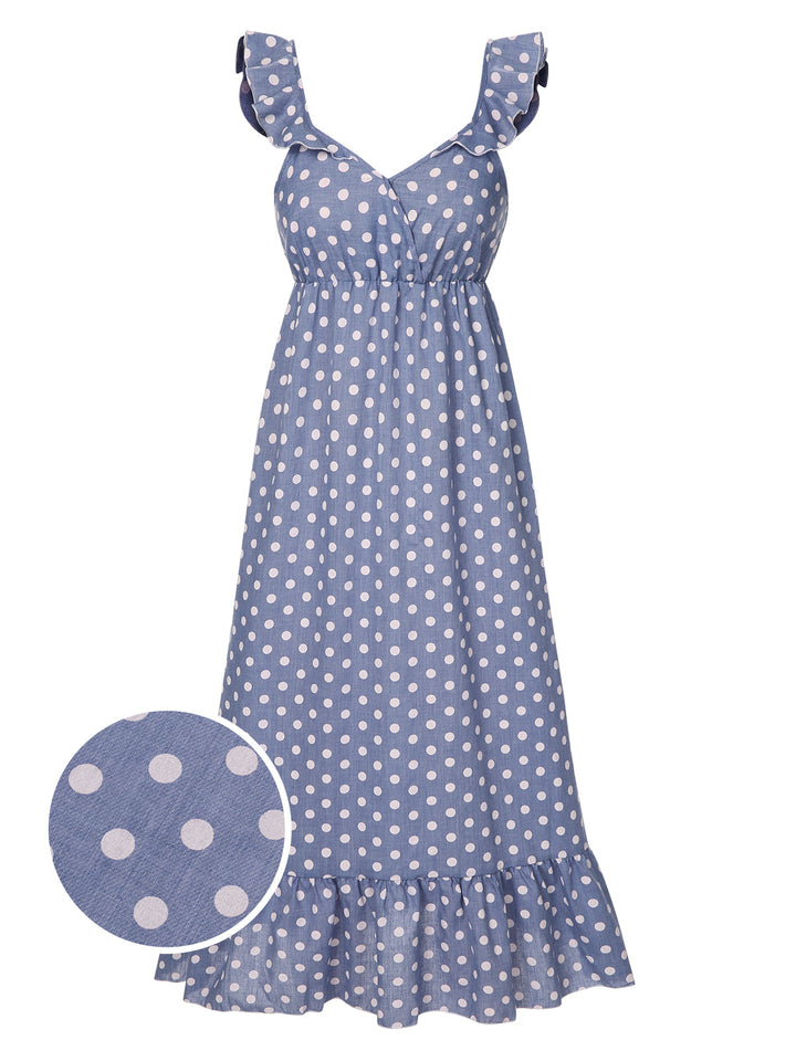 Strap Ruffles Polka Dots Nightgowns, vintage fashion, retro style - perfect for women who love vintage and retro fashion