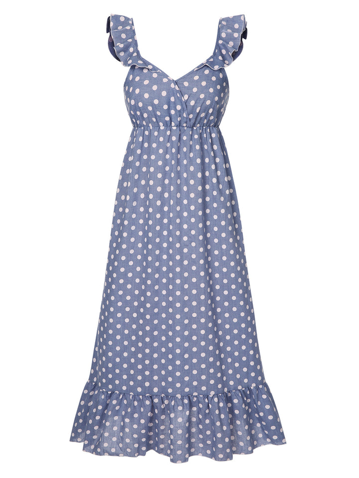Strap Ruffles Polka Dots Nightgowns, vintage fashion, retro style - perfect for women who love vintage and retro fashion