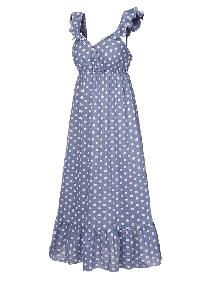 Strap Ruffles Polka Dots Nightgowns, vintage fashion, retro style - perfect for women who love vintage and retro fashion
