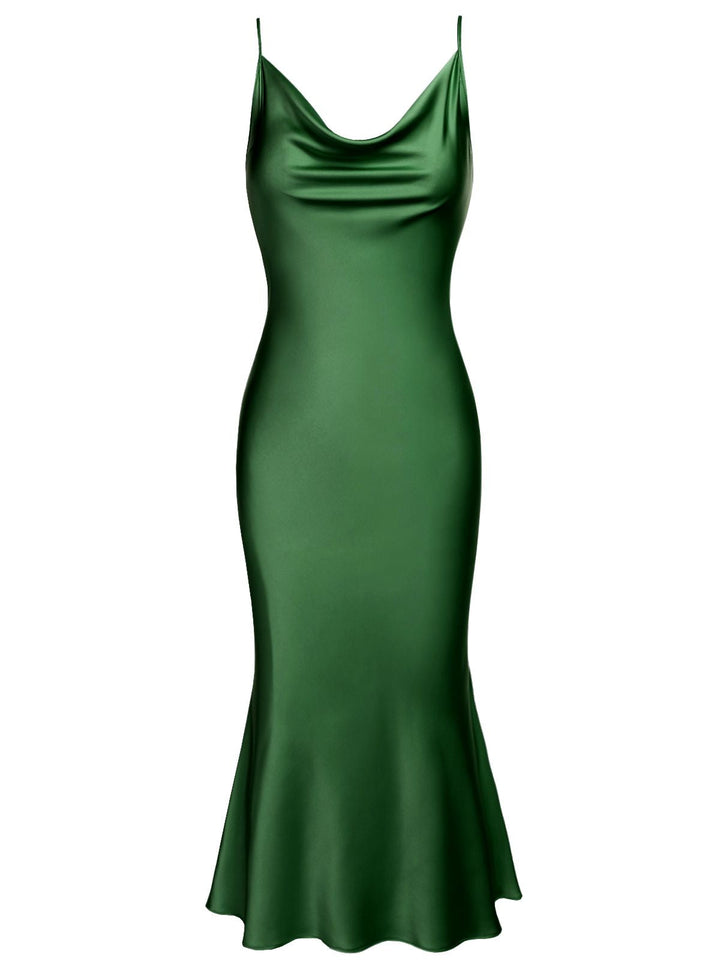 1930s Strap Solid Fishtail Vintage Dress: timeless style reimagined
