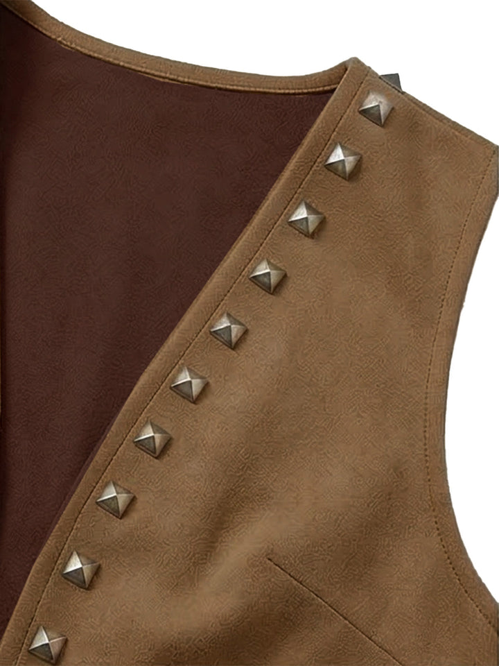 1930s Suede Studded Fringe Western Vest, vintage fashion, retro style - perfect for women who love vintage and retro fashion