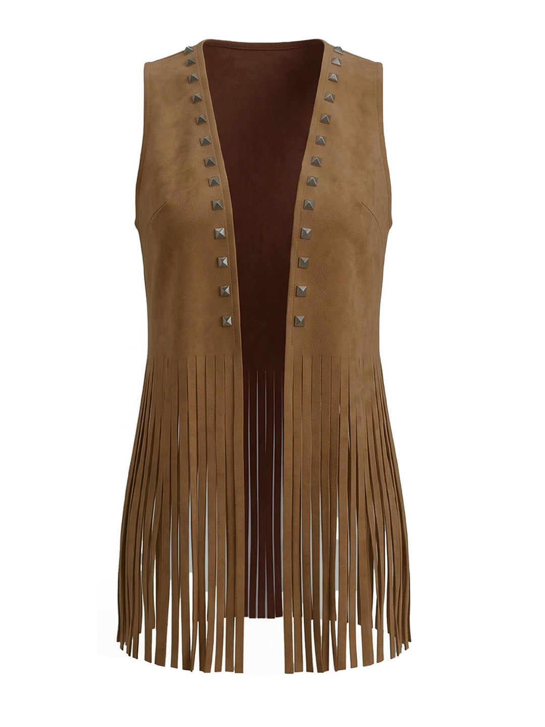 1930s Suede Studded Fringe Western Vest, vintage fashion, retro style - perfect for women who love vintage and retro fashion