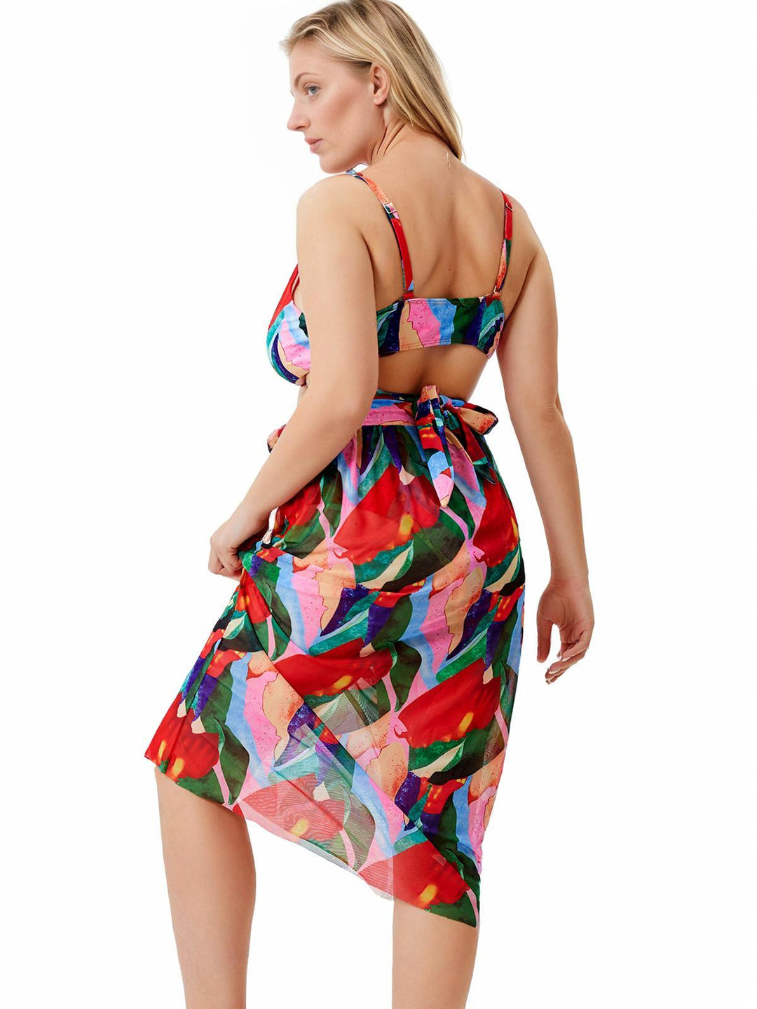 1930s Tropical Print Wrap Swimsuit &amp; Cover Up - vintage swimsuit, pin-up style