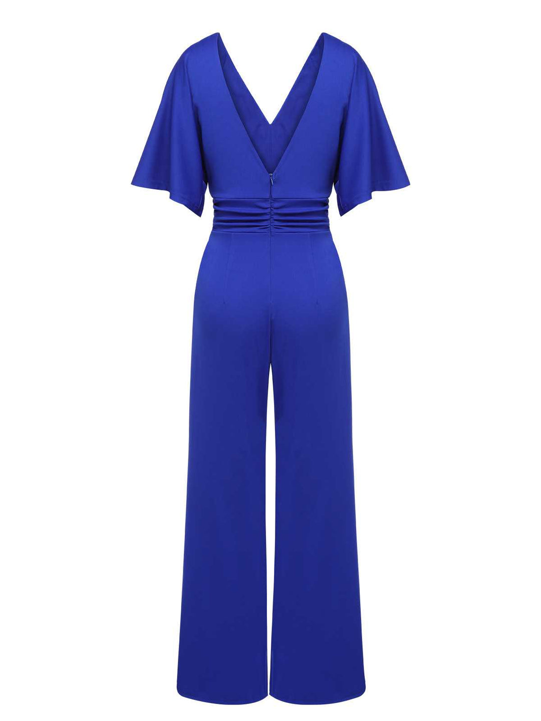She finds her 1930s story in this 1930s V-Neck Knitted Solid Jumpsuit