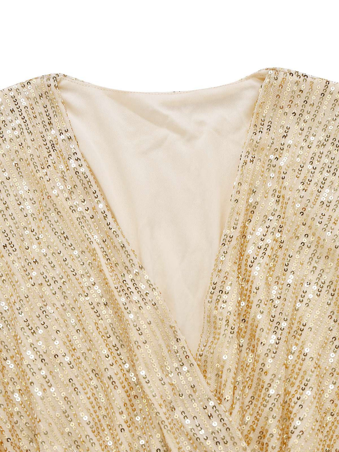 1930s V-Neck Sequined Ruffled Hem Dress - vintage dress, retro fashion