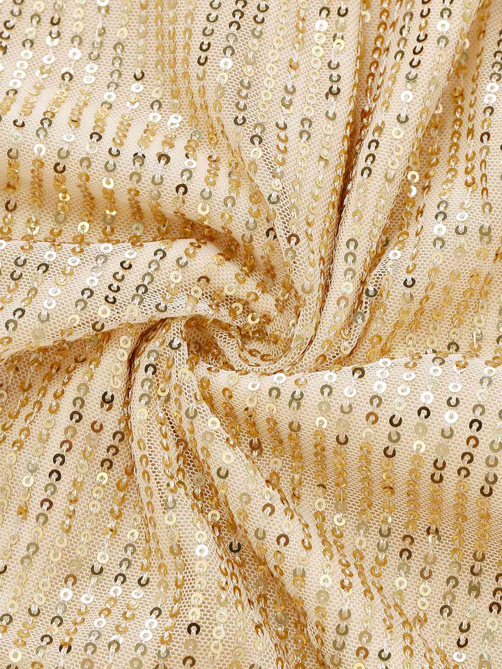 1930s V-Neck Sequined Ruffled Hem Dress - vintage dress, retro fashion