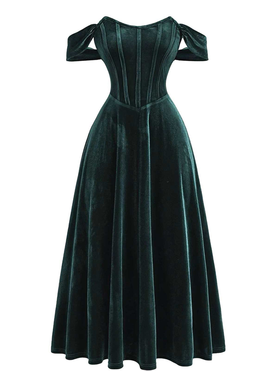 1930s Velvet Corset Formal Dress - vintage dress, retro fashion