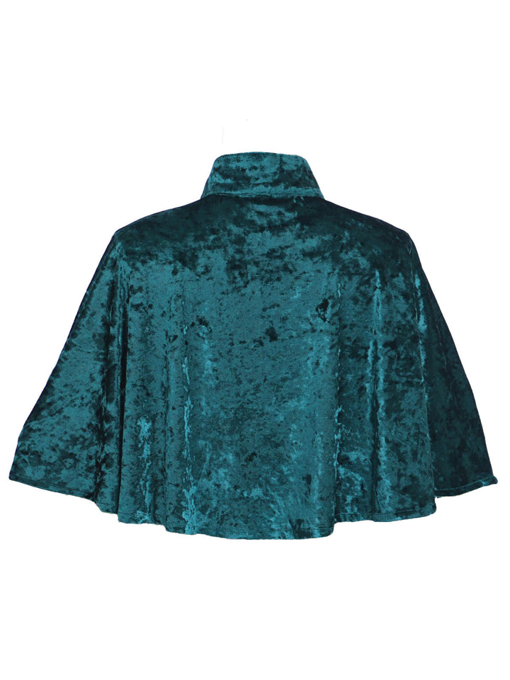 1930s Velvet Medieval Lace-Up Halloween Cape - vintage fashion, retro style