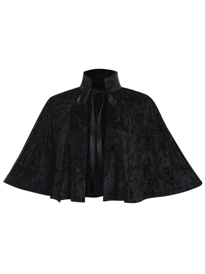 1930s Velvet Medieval Lace-Up Halloween Cape - vintage fashion, retro style