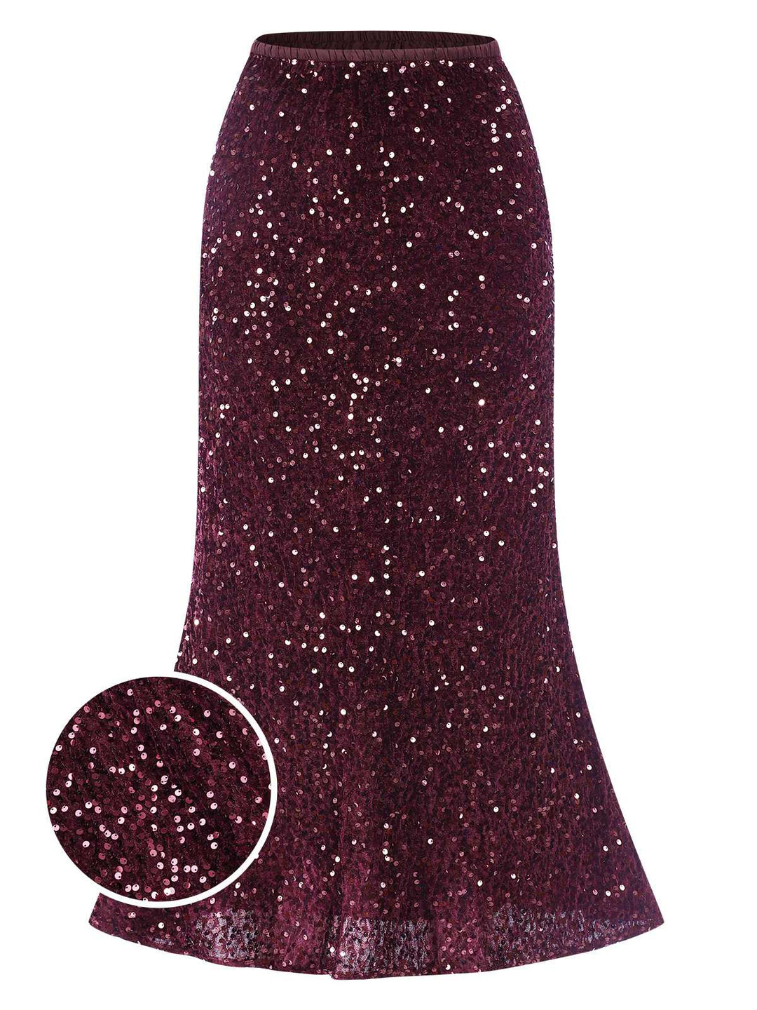 She sways in this 1930s Velvet Sequined Mermaid Skirt and it&