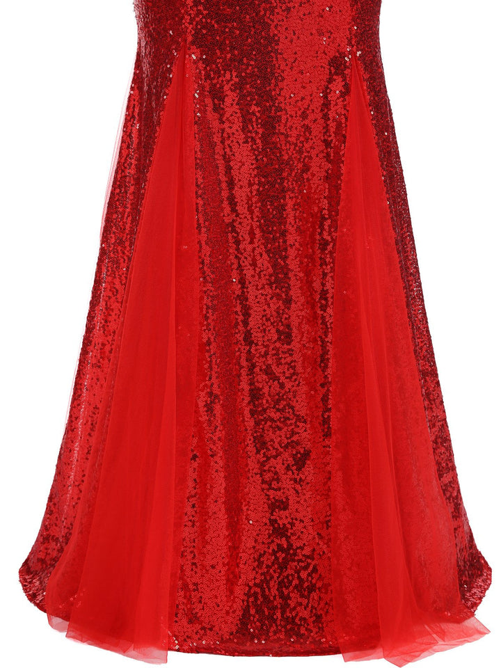 1930s Vintage Sequin Strapless Dress, classic 1930s style elegant retro fashion - Image 6