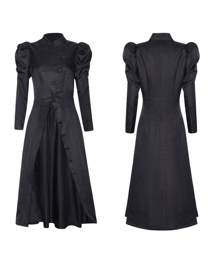 Black 1940s Wicked-Inspired Elphaba Witch Costume With Hat - vintage fashion, retro style, classic black