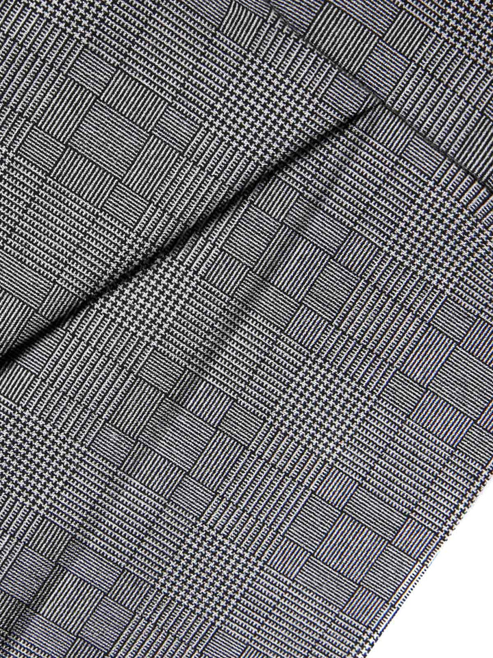 2PCS 1940s Satin Puff Sleeve Blouse &amp; Glen Plaid Overall Pants - vintage fashion, style