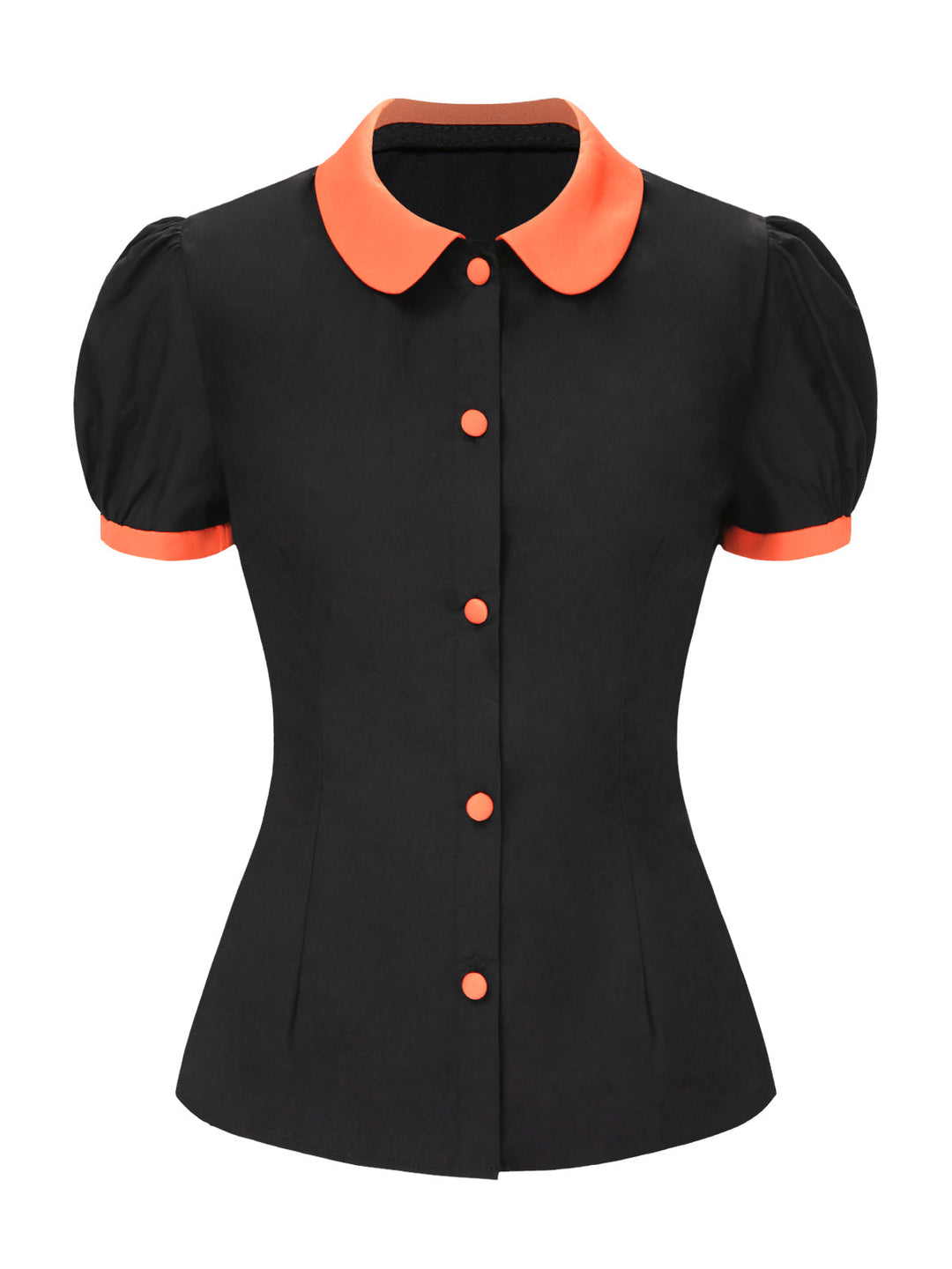2PCS 1940s Halloween Peter Pan Collar Blouse &amp; Smiley Face Mesh Skirt - vintage skirt, retro style