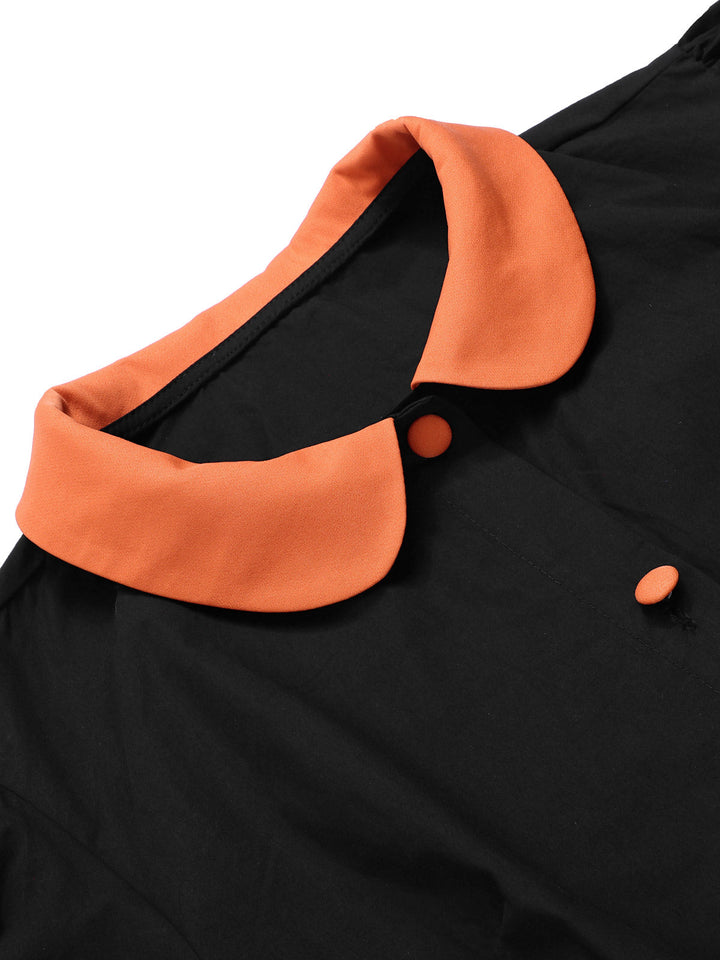2PCS 1940s Halloween Peter Pan Collar Blouse &amp; Smiley Face Mesh Skirt - vintage skirt, retro style