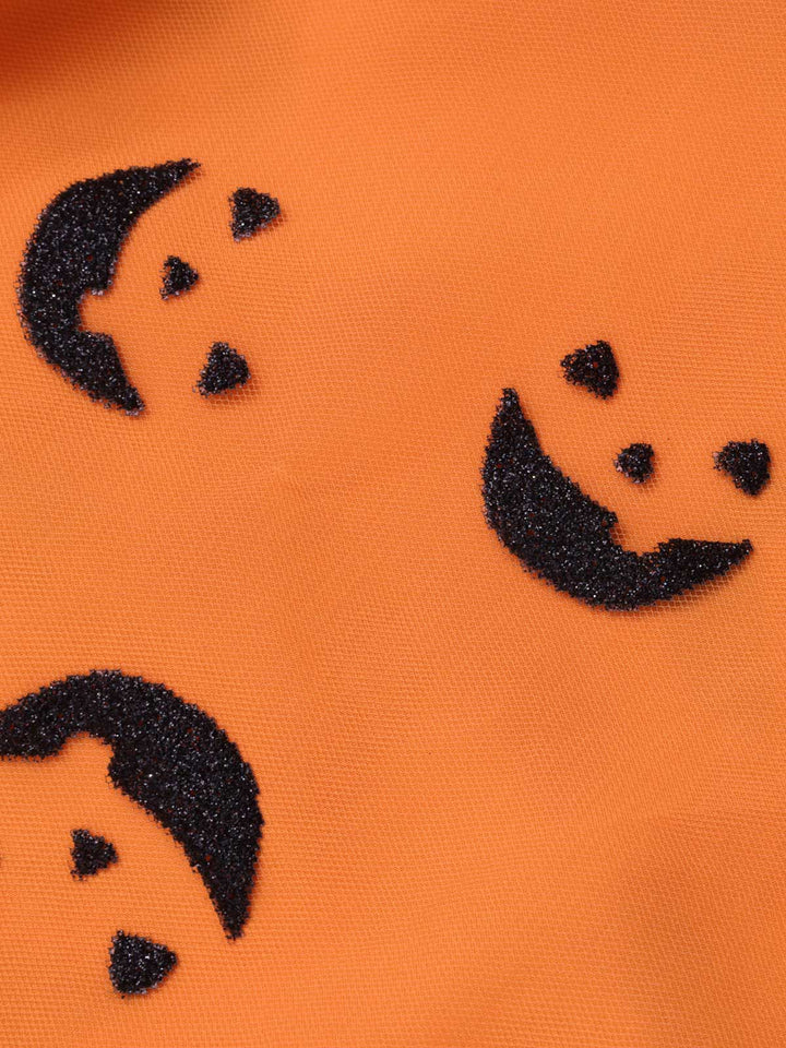 2PCS 1940s Halloween Peter Pan Collar Blouse &amp; Smiley Face Mesh Skirt - vintage skirt, retro style