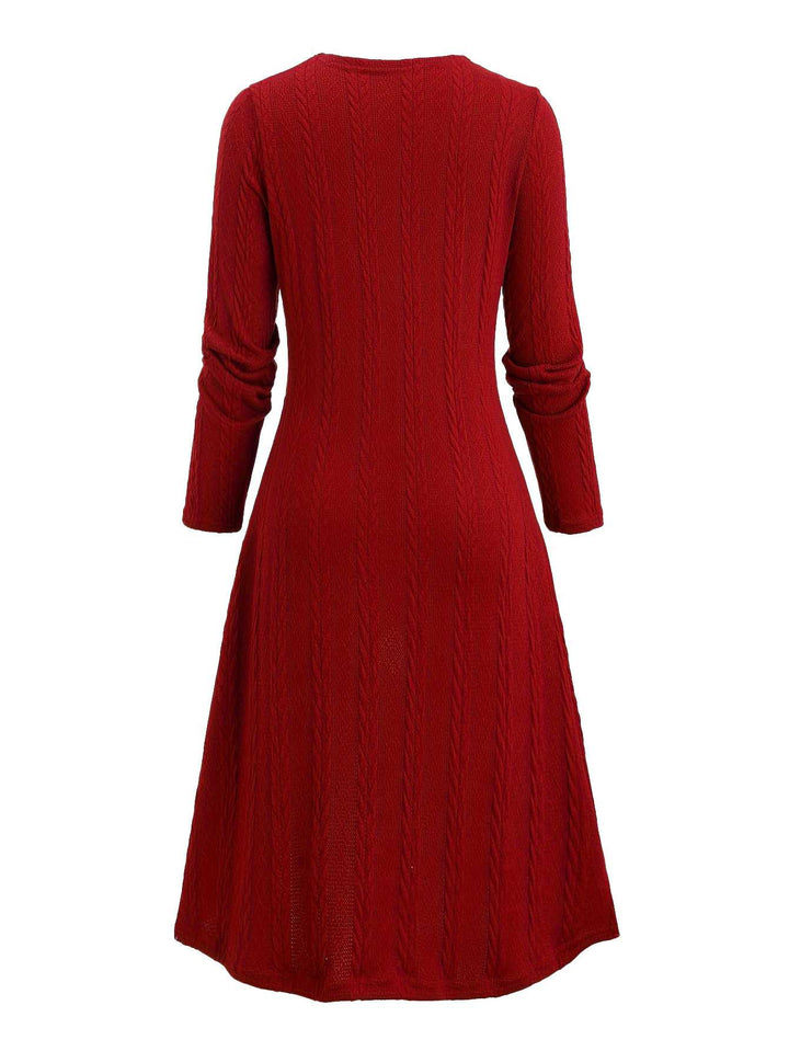 1940s Bow Plaid Knit Dress - vintage dress, retro fashion
