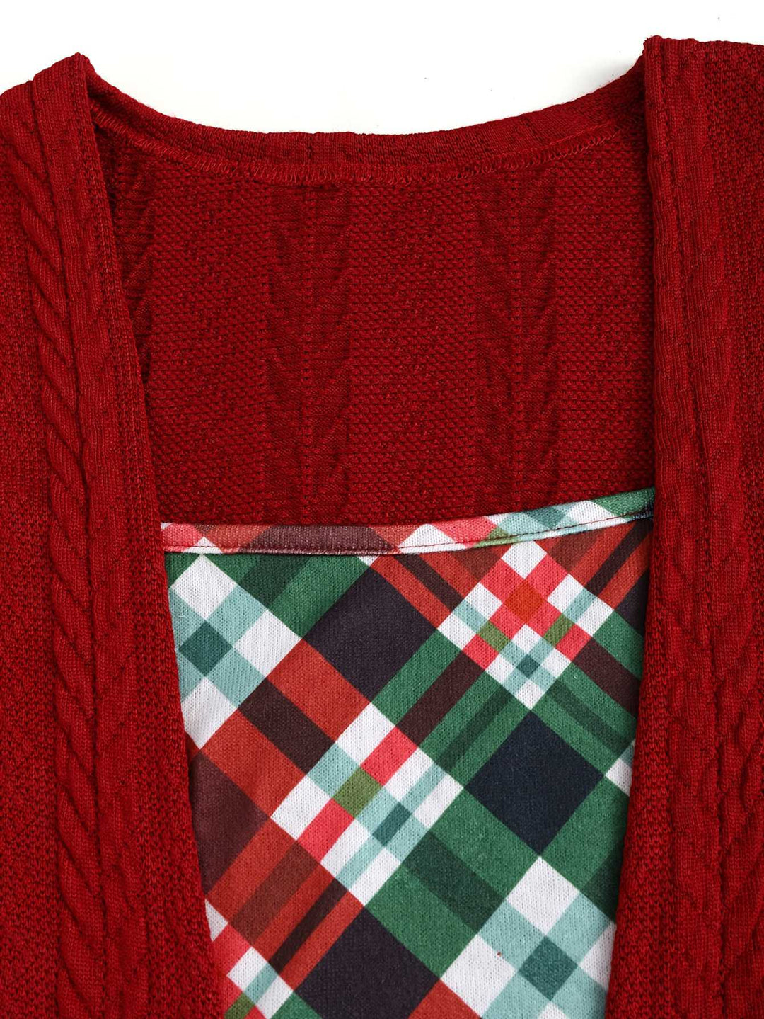 1940s Bow Plaid Knit Dress - vintage dress, retro fashion