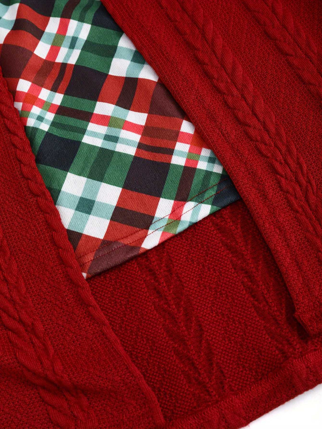1940s Bow Plaid Knit Dress - vintage dress, retro fashion